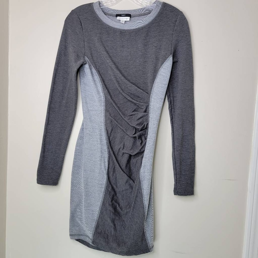 Tart X Pea in the Pod Bodcon Dress Small Gray Knit Long Sleeve Maternity